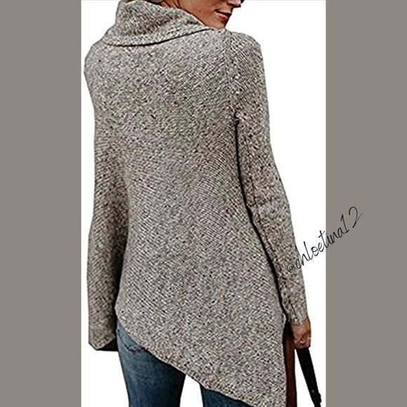 New Tassel Hem Long Sweater Poncho Pullover Wrap - Picture 2 of 8